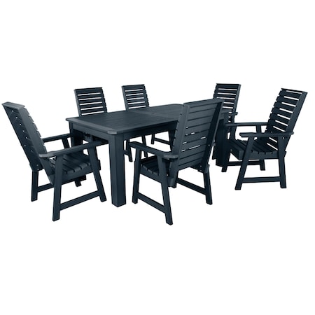 Highwood Usa Weatherly 7pc Rectangular Outdoor Patio Furniture Dining Set 72 x 42 AD-ST7WL1CO4AA-FBE